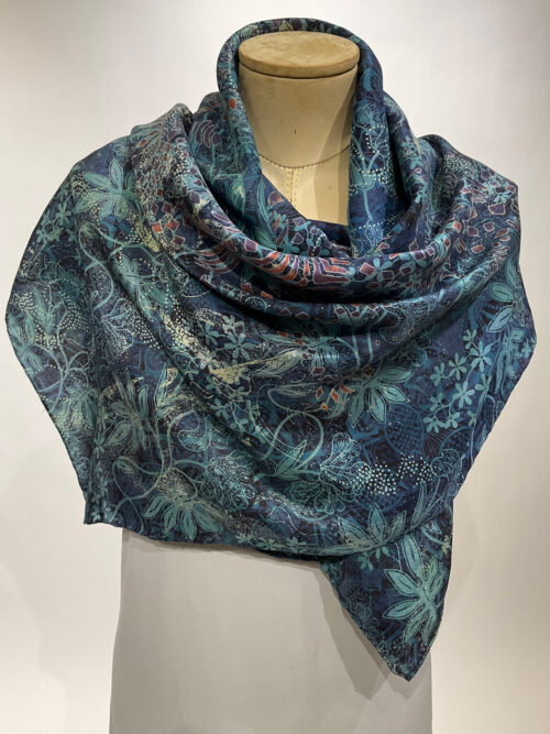 Isnia, silk scarf turquoise