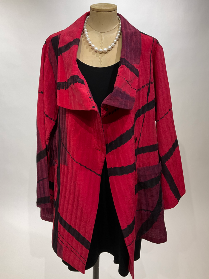 Alexis Abrams, blouse jacket red