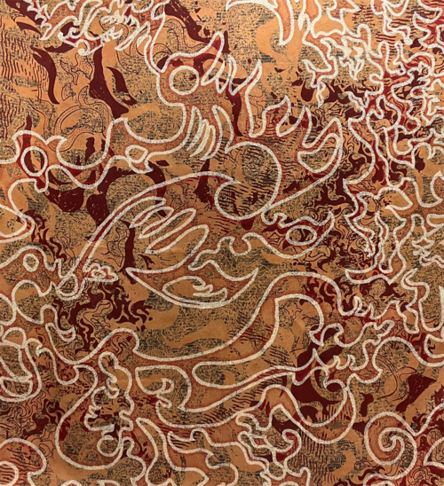 Isnia, wall hanging, Taupe Batik detail