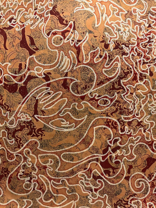 Isnia, wall hanging, Taupe Batik detail