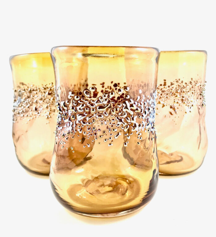 Ted Jolde, party glass, amber glitter