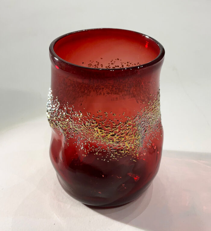 Ted Jolda, party glass woodland edition, cranberry glitter