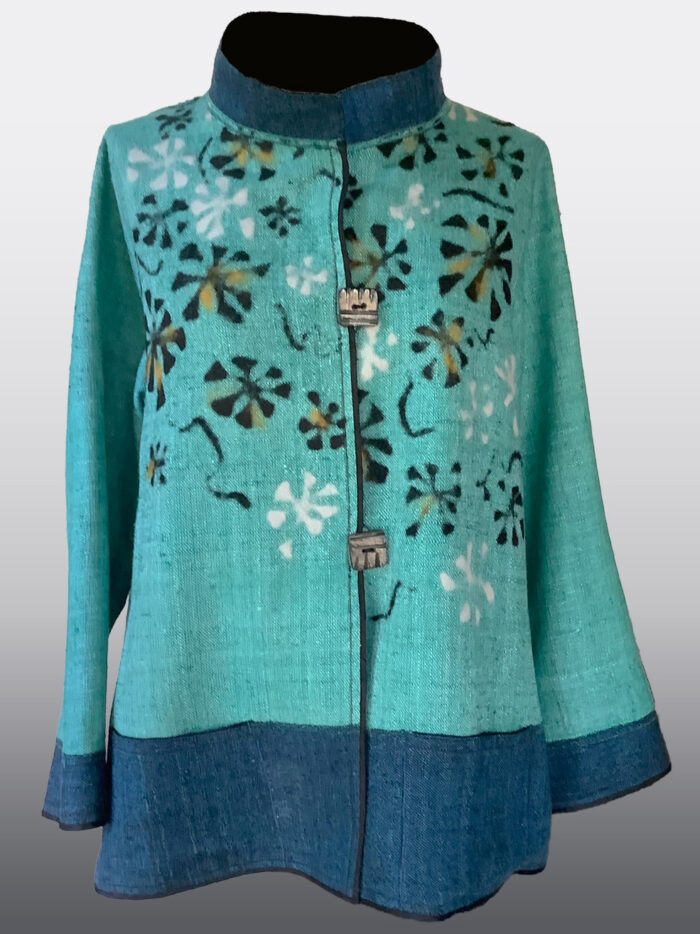 Maggy Pavlou, Silk and linen jacket, turquoise