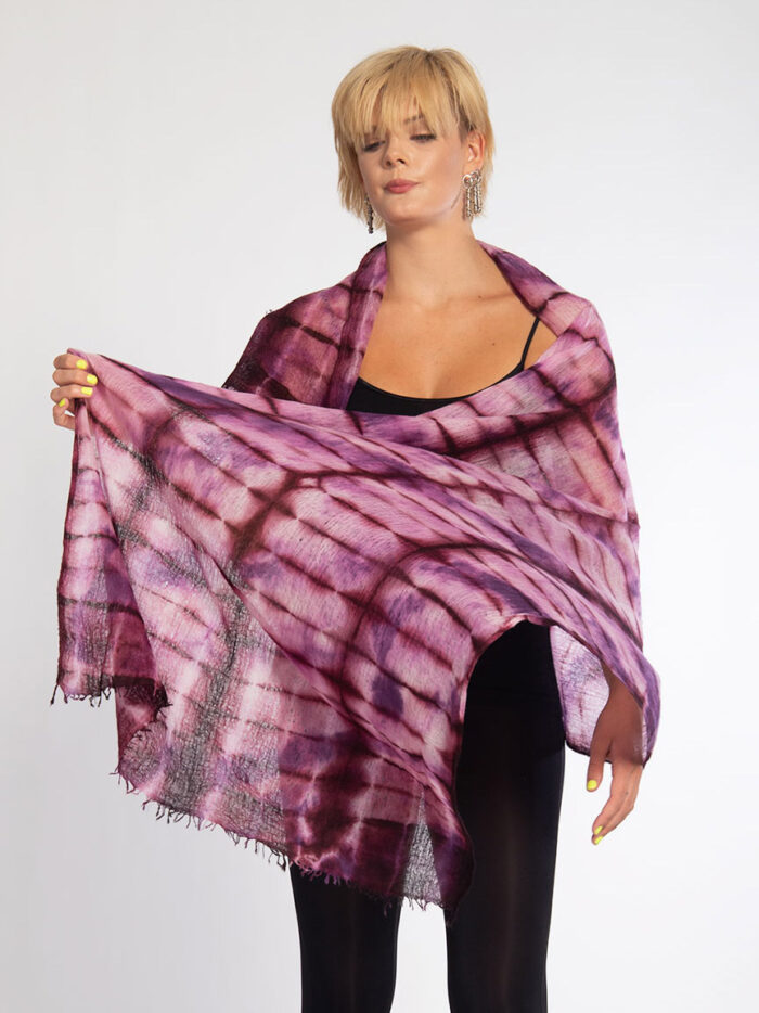 Mary Jaeger, raspberry featherweight cashmere shawl