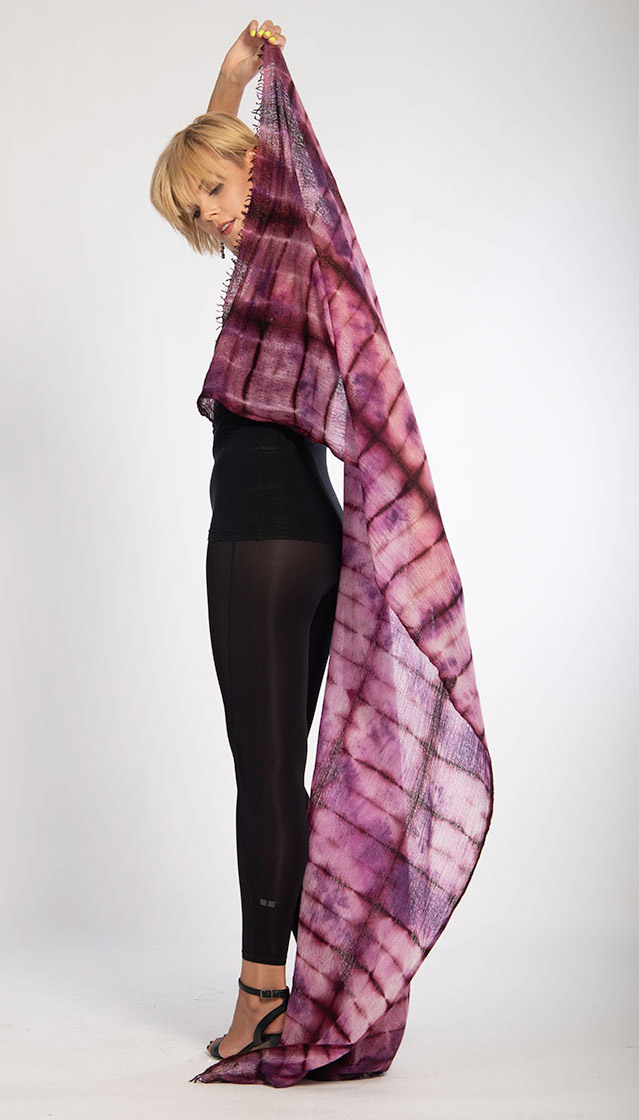 Mary Jaeger, raspberry featherweight cashmere shawl