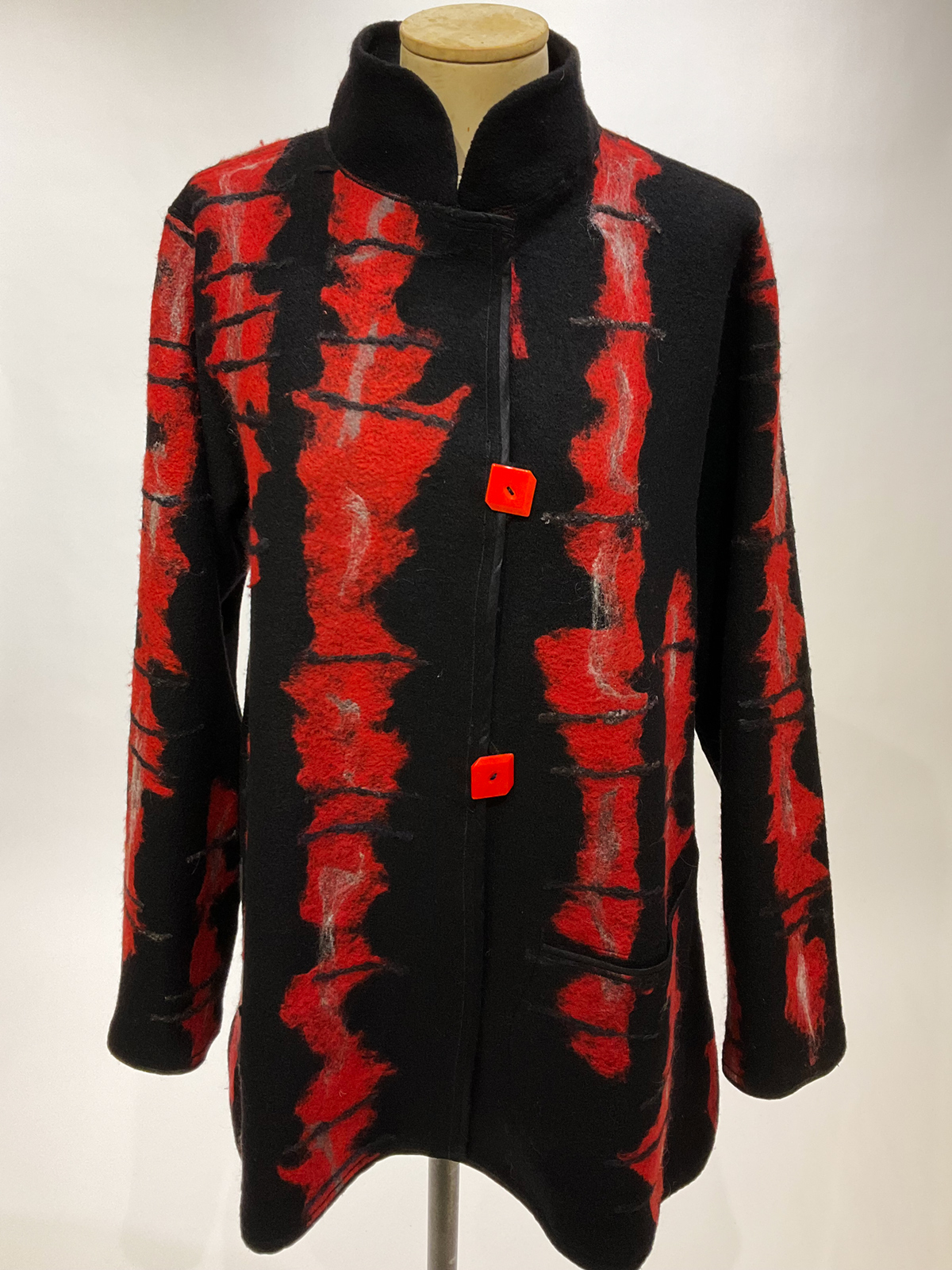 Maggy Pavlou, red and black jacket
