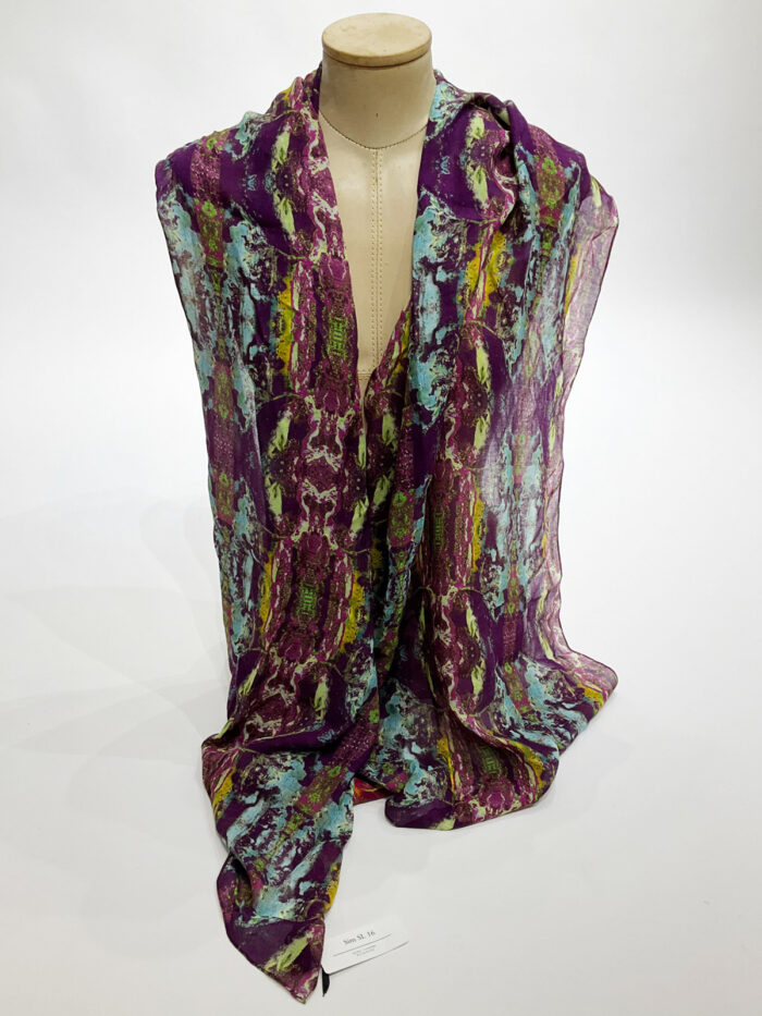 Scanagatta Scarf, purple and turquoise