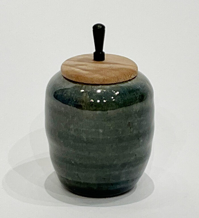 Small Lidded Pot with Coolibah Burl and Ebony