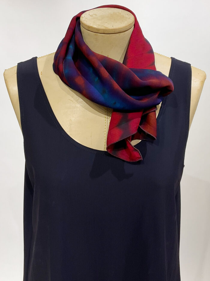Carter Smith, shibori scarf blue and red