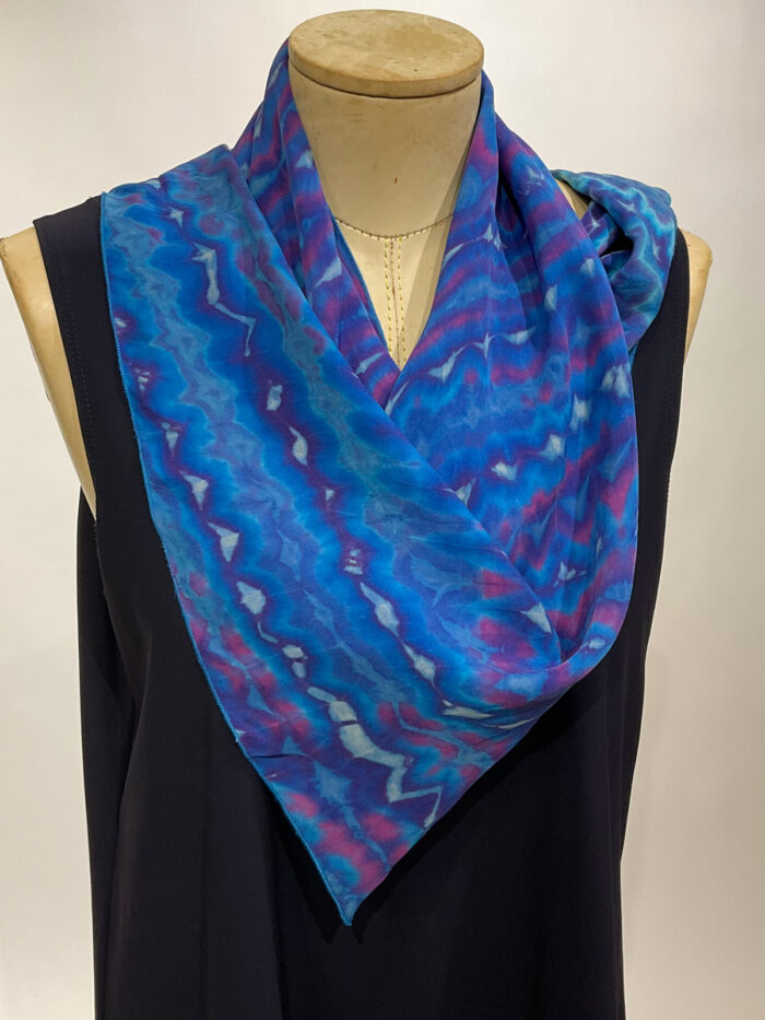 Carter Smith, shibori scarf/shawl blue