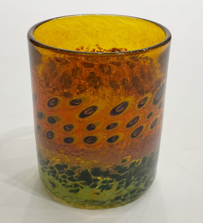 Hanson, Sunflower glass tumbler, amber