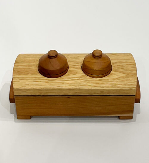 Reid Schoonover, two tiny tasters on a tray