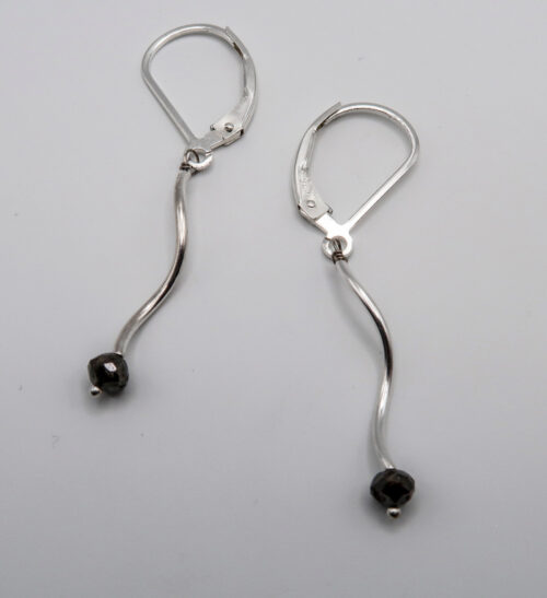 Christine Sundt, diamond dots and sterling silver earrings