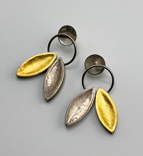 Agnes Seabass the artist Gitana Collection, silver & gold leaf seed earrings earrings