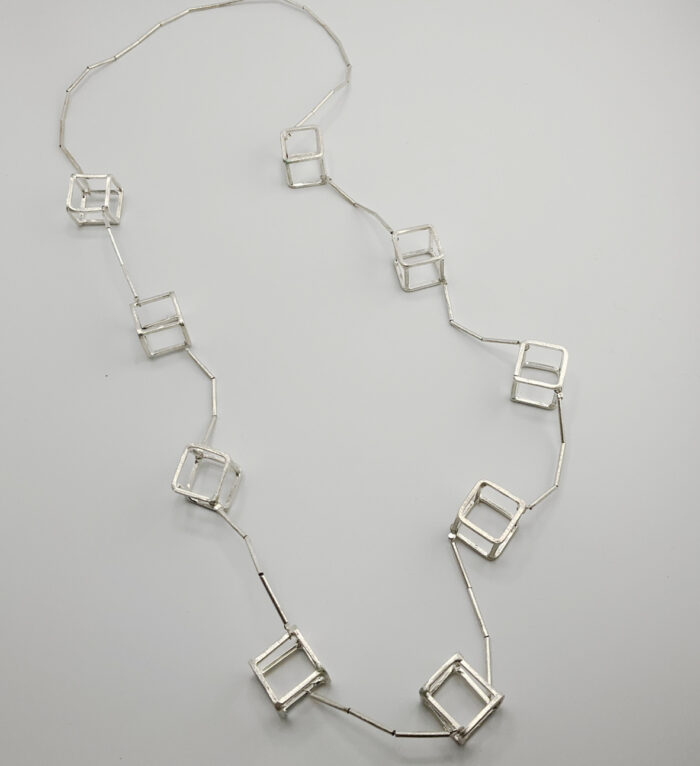 Silver cubes necklace