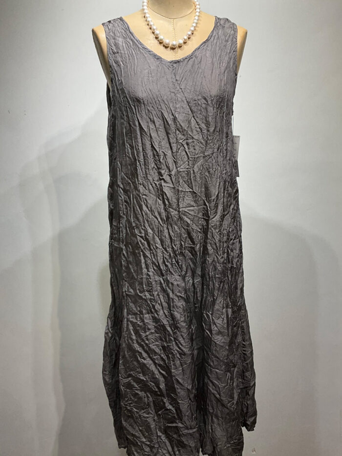 Carol Lee Shanks, Crushed silk Habitai dress, dark grey