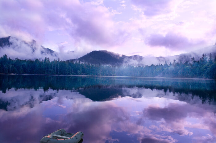 Purple Rain, photographic collage by Kate deVeaux