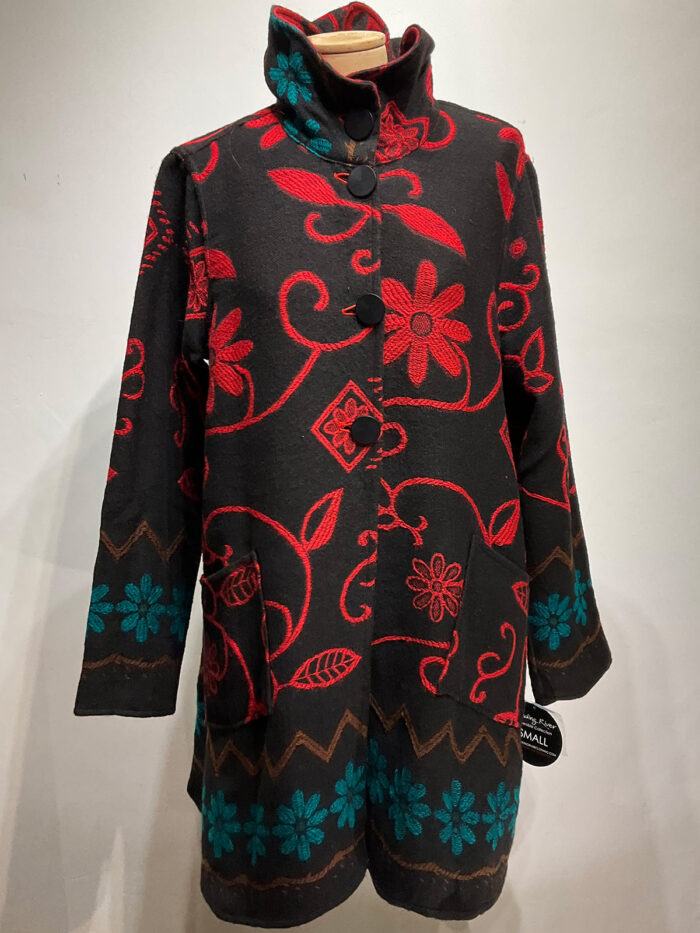 Maria Reisman, Winding River, Adobe Sweater Coat-reverse