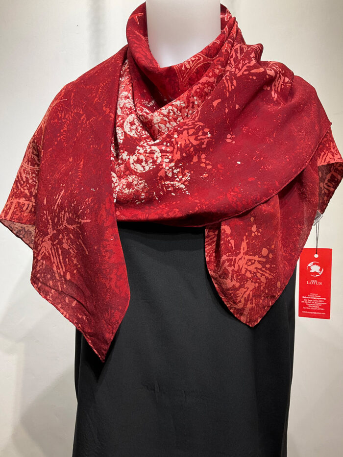 Isnia, Reds & Pinks Batik Scarf