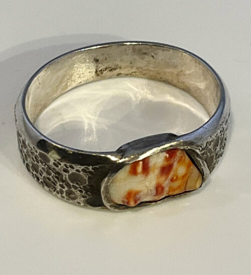 Lou Zeldis, Silver and shell ring