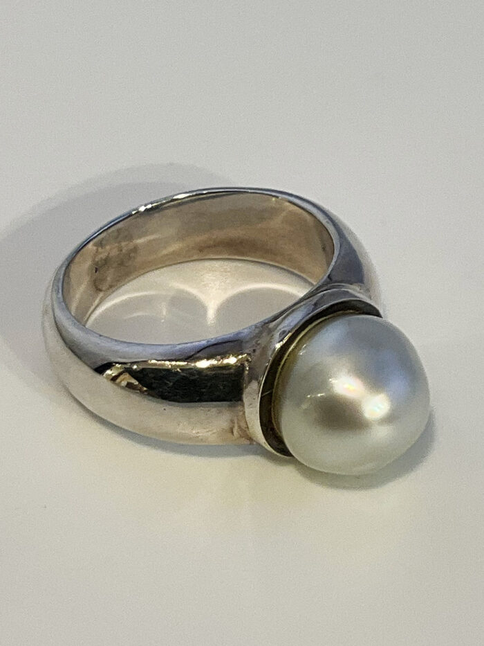 D.Bali, Silver and Tahitian pearl ring